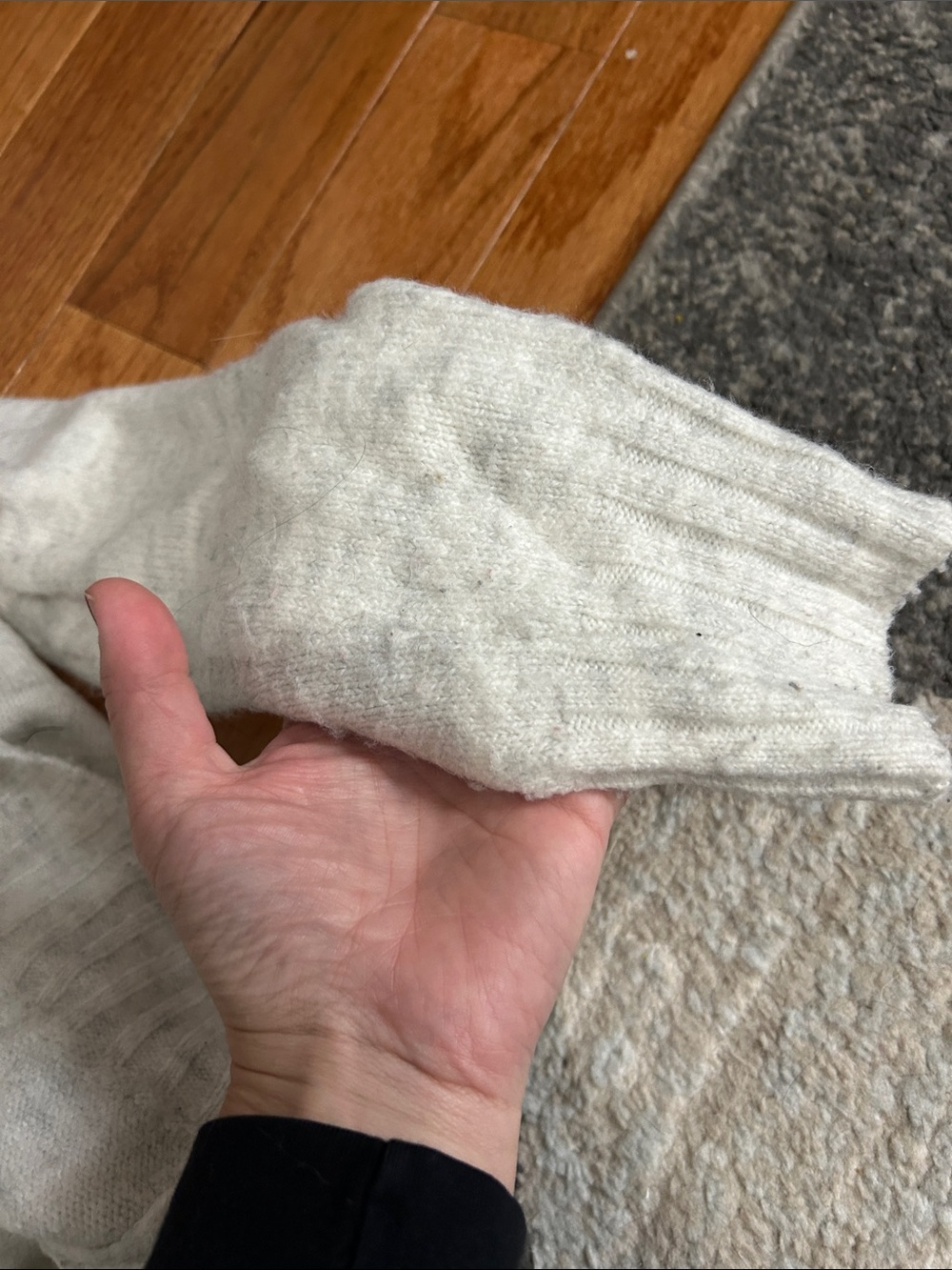 Lord & Taylor multicolor white/Gray Turtleneck Sweater - Picture 4 of 4